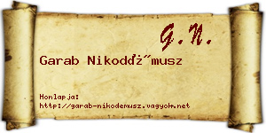 Garab Nikodémusz névjegykártya